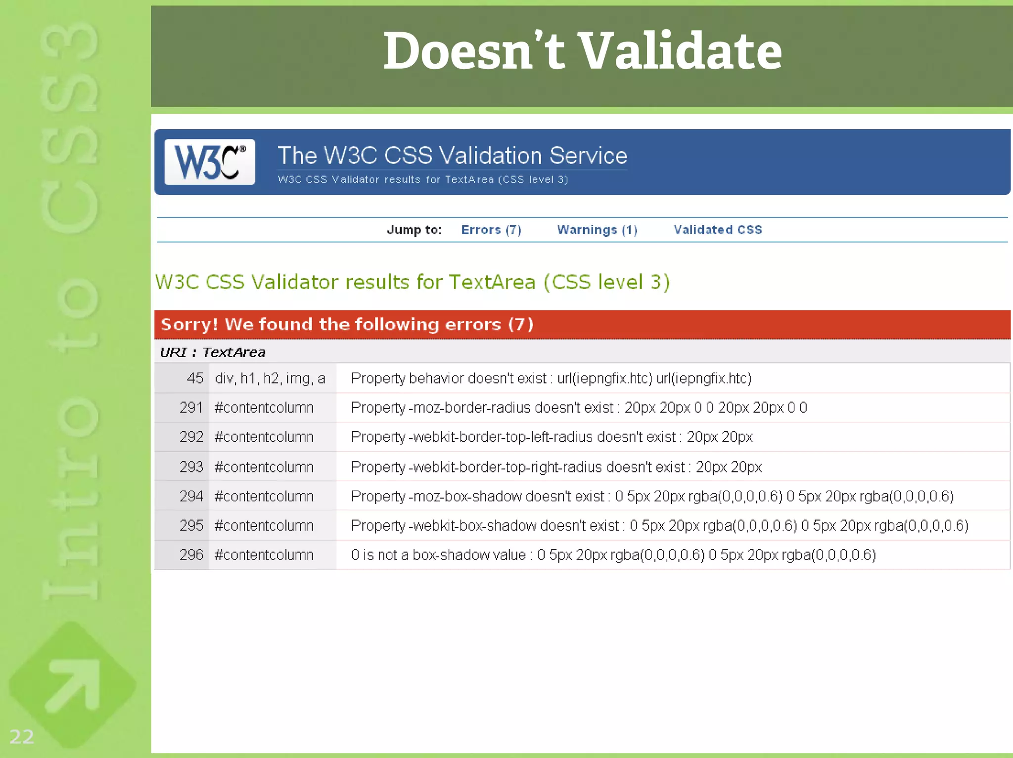 Doesn’t Validate




22
 