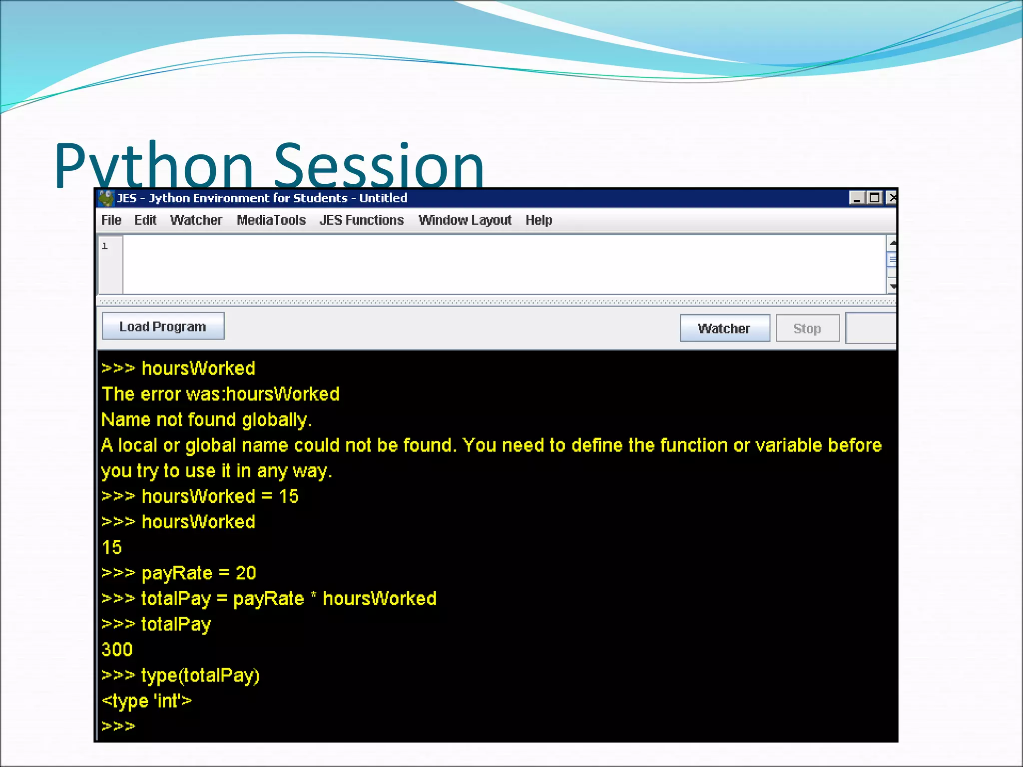Python Session
 