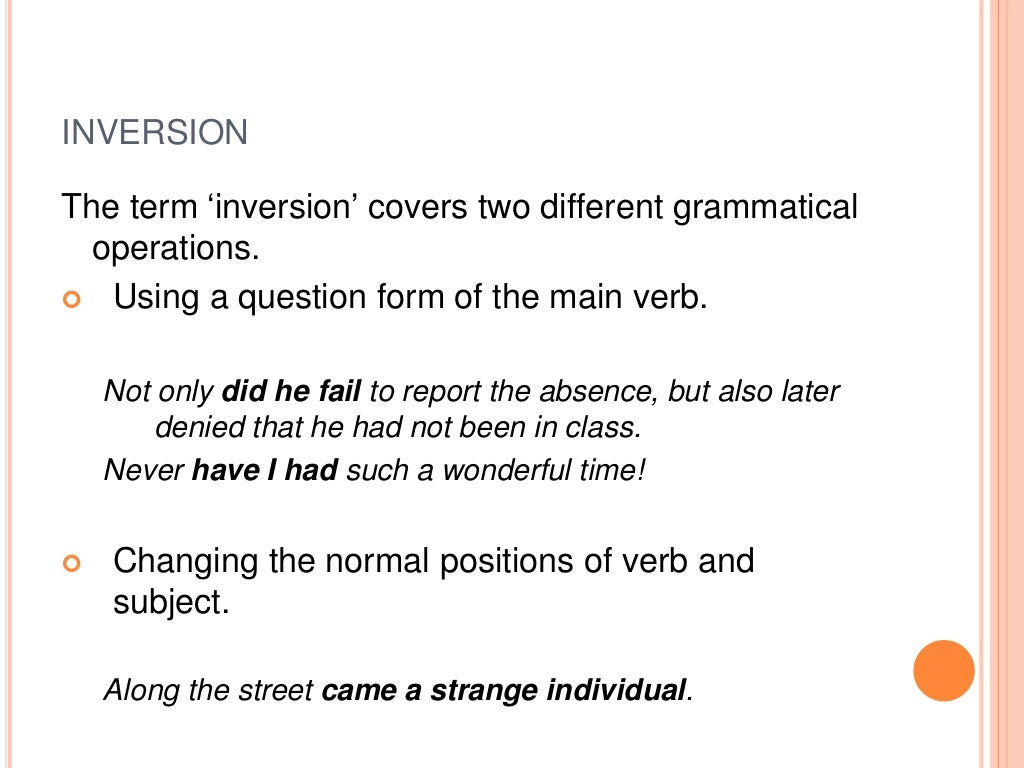 How to add emphasis: inversions
