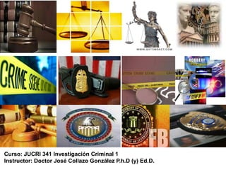 Curso: JUCRI 341 Investigación Criminal 1
Instructor: Doctor José Collazo González P.h.D (y) Ed.D.
 