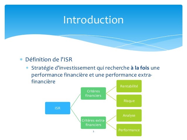 Presentation Investissement Socialement Responsable