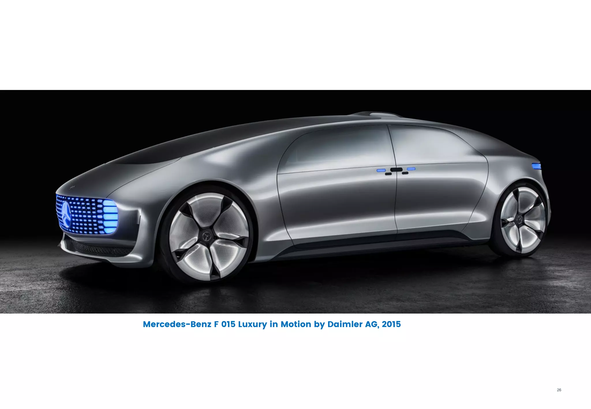 26
Mercedes-Benz F 015 Luxury in Motion by Daimler AG, 2015
 