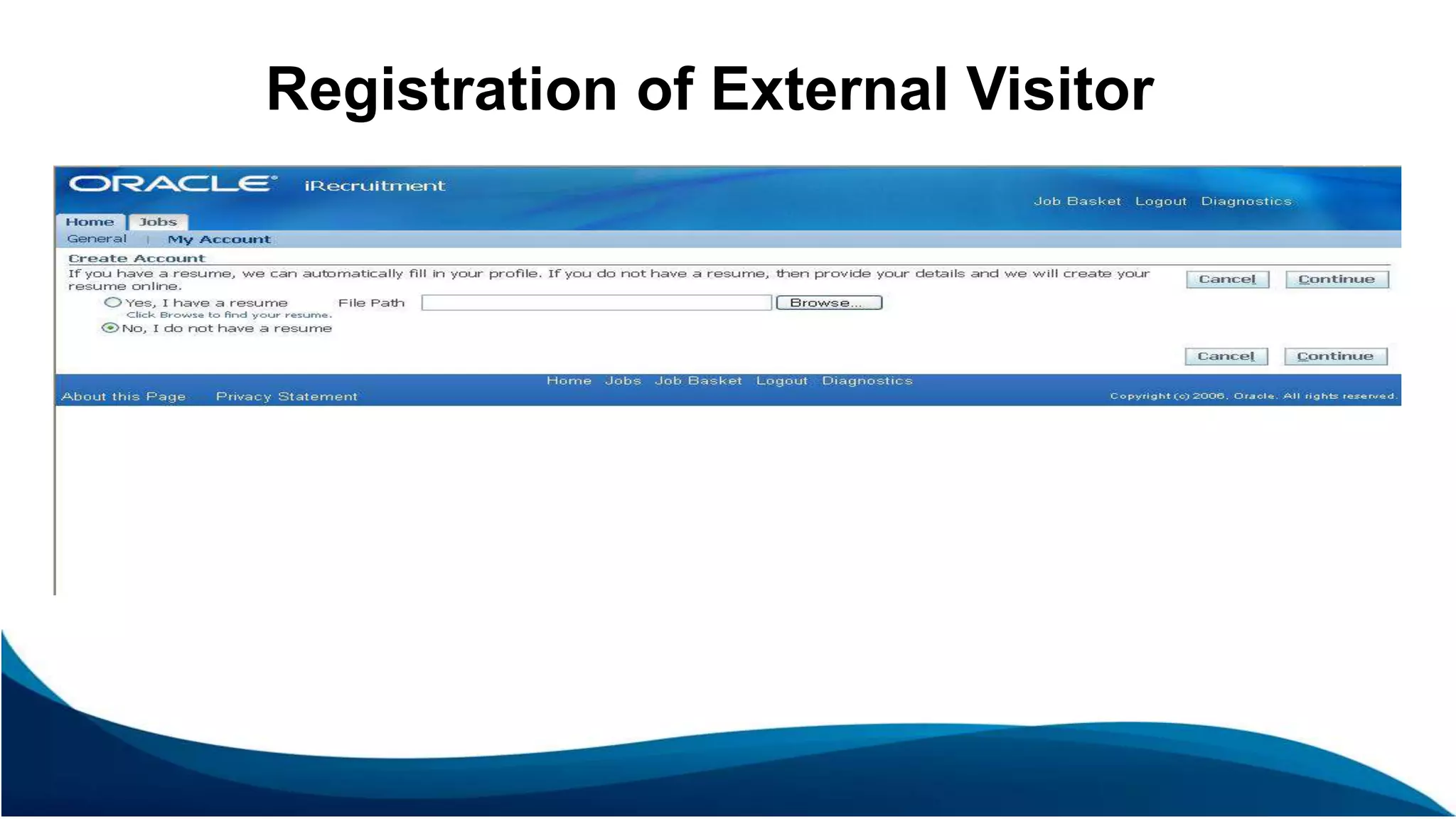 Registration of External Visitor
 