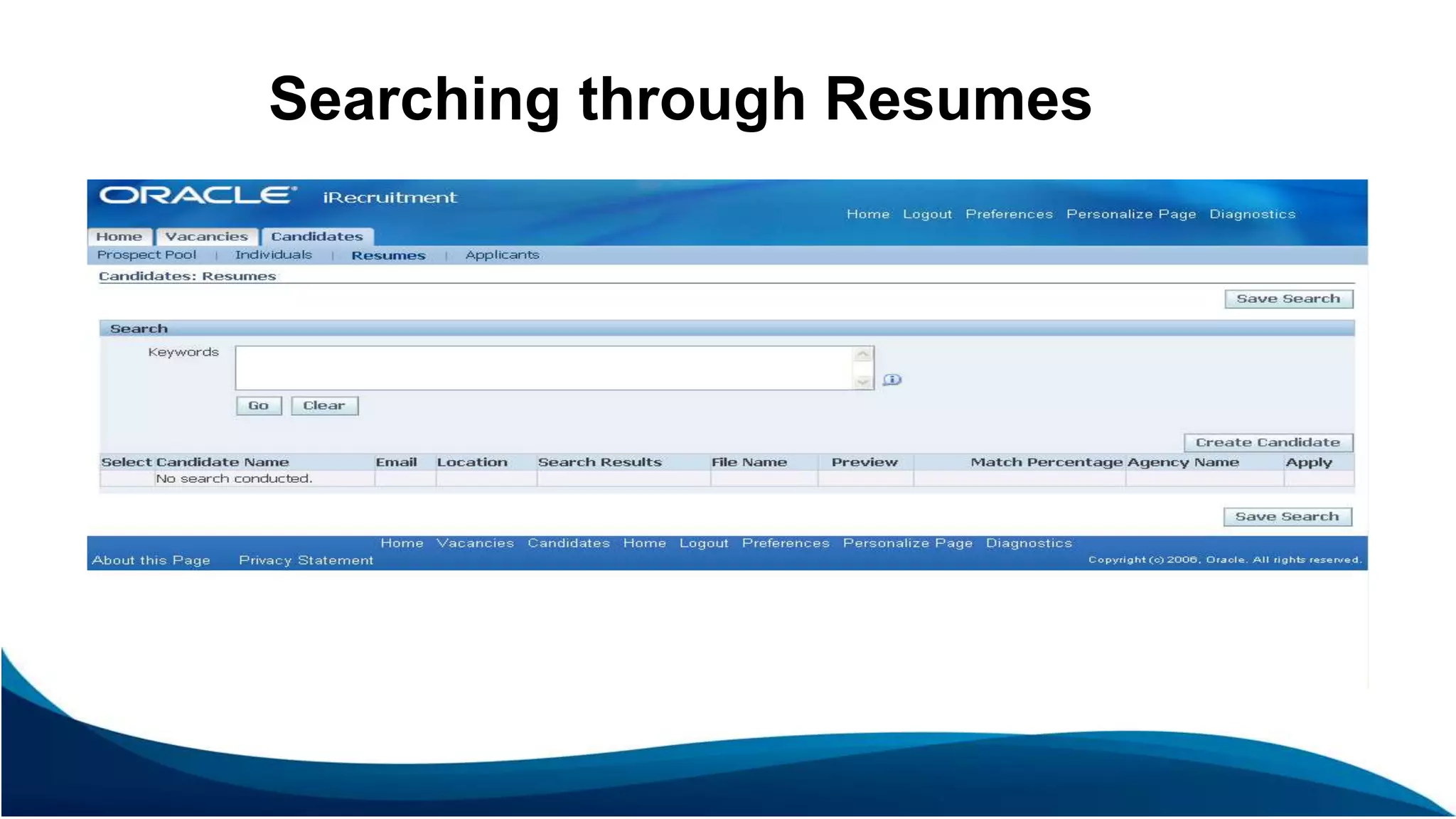 Searching through Resumes
 