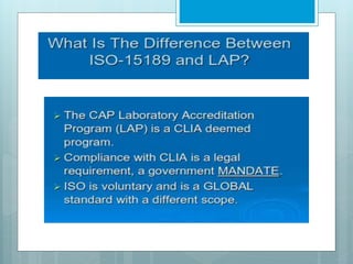 ISO 15189 MEDICAL LABORTORIES  REQUIRMENTS  FOR QUALITY AND  COMPETENCE