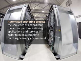 Automated authoring process - the sequence of actions that the author performs utilizing applications and services in order to build a complete teaching/learning environment