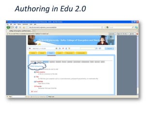 Authoring in Edu 2.0