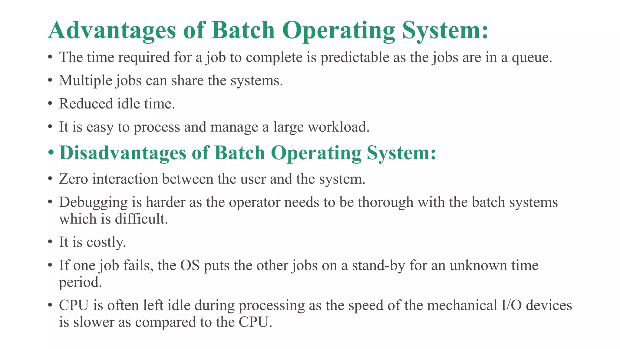 Operating System-Types-Examples-Advantages & disadvantages | PPTX ...