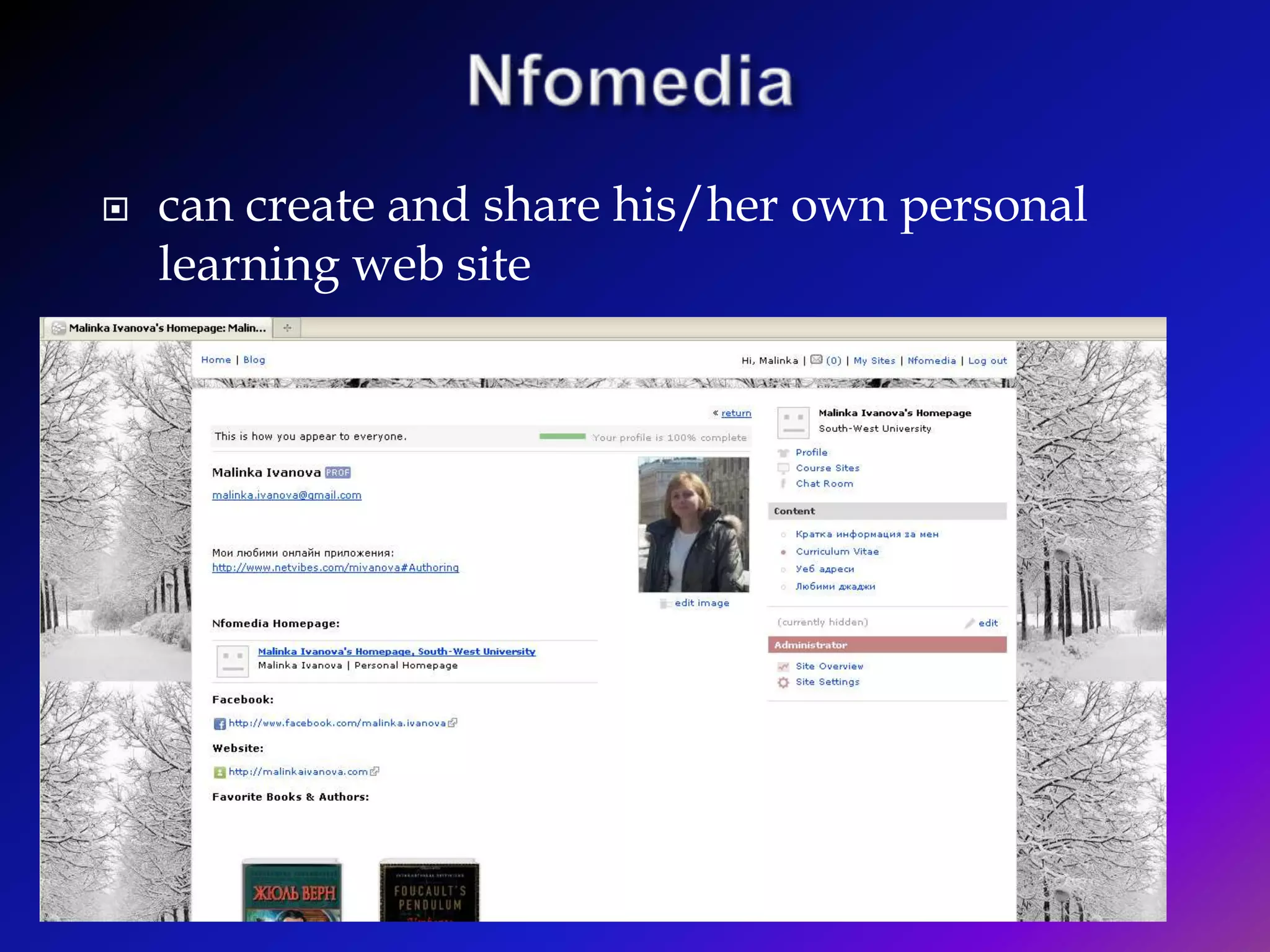 Nfomedia works like a wikiNfomediapages are treated as nodes that can be linked among them-selves