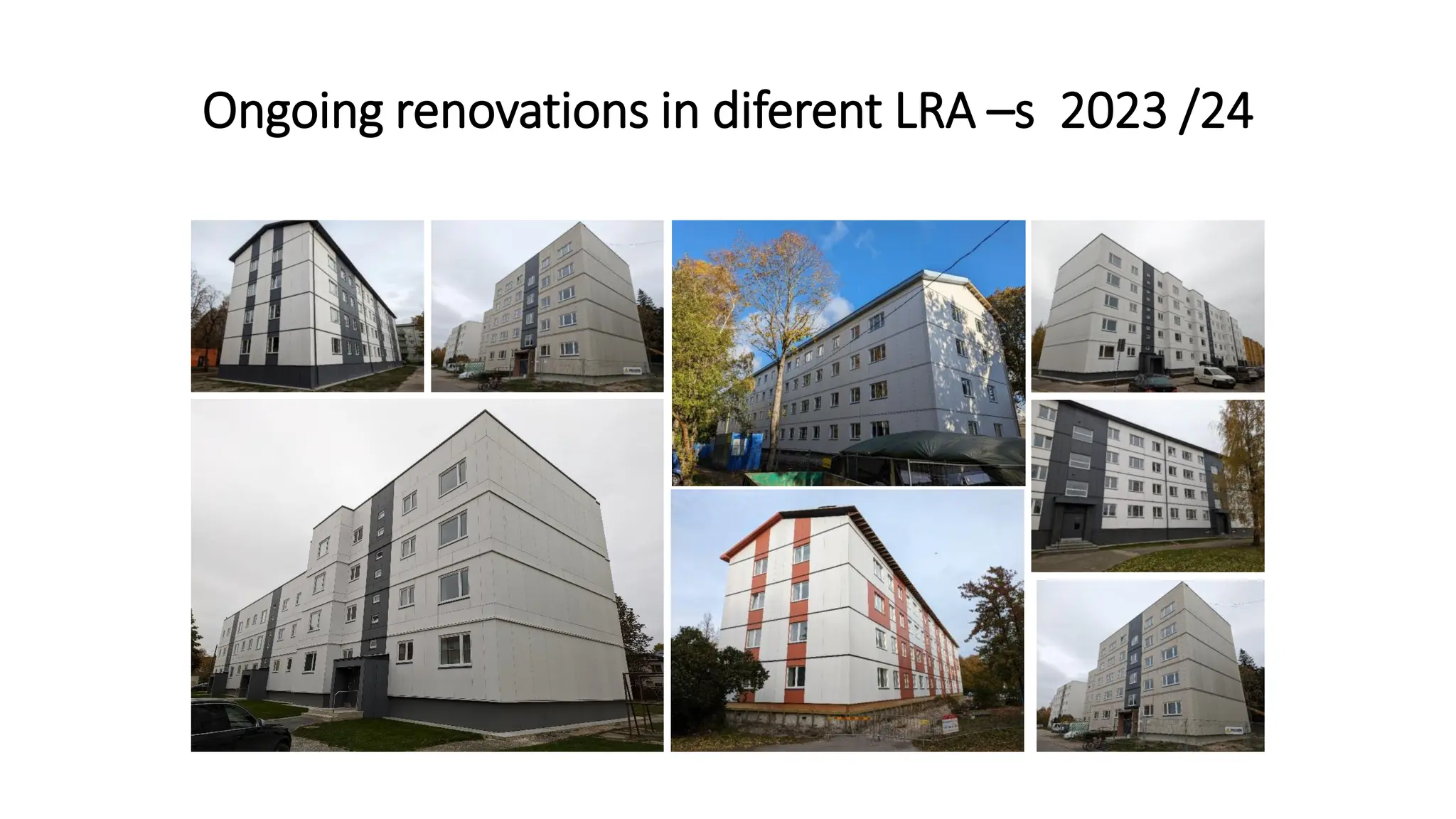 M1_introduction_22-10-2019
Ongoing renovations in diferent LRA –s 2023 /24
 