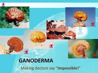 GANODERMA
Making doctors say “Impossible!”
 