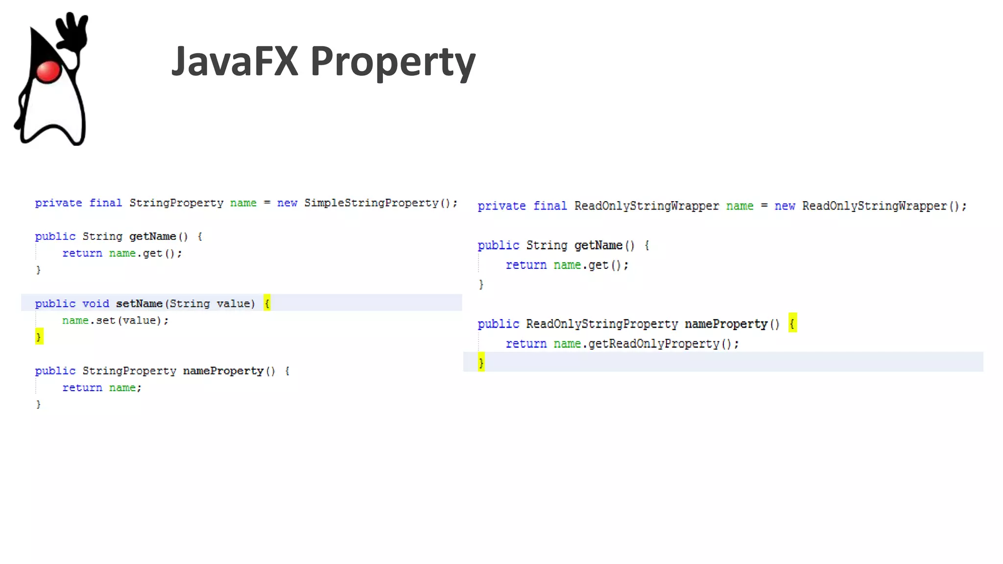 JavaFX Property
 