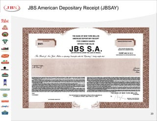JBS American Depositary Receipt (JBSAY)




                                          20
 