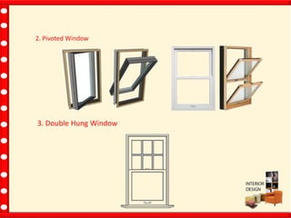 2. Pivoted Window
3. Double Hung Window
 
