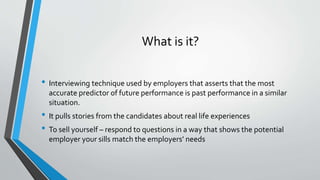 Presentation on Behavioral Interviewing | PPTX