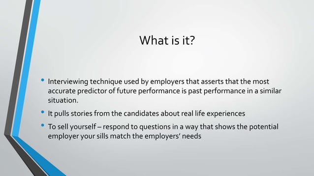 Presentation on Behavioral Interviewing | PPTX | Resume Writing and ...