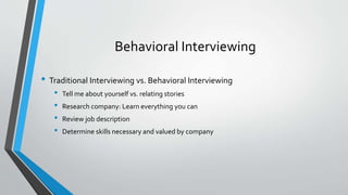 Presentation on Behavioral Interviewing | PPTX