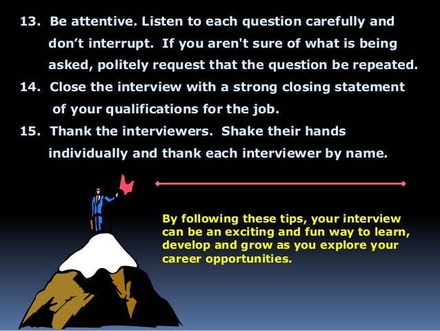 closing interview statement