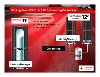 Quick Start Guide 
JJJJooooeeeellll PPPPéééérrrreeeezzzz 
Shuting Down PROD db RAC  Removing Controlfiles 
PROD 
/u01/ MyBackups 
/u01/MyBackups 
Controlfiles 
PROD 
Set DB Parameter 
CLUSTER_DATABASE=FALSE 
SCOPE=SPFILE 
 