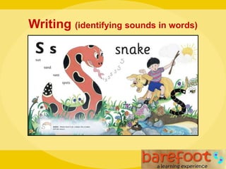 Writing (identifying sounds in words)
 