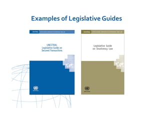 UNCITRAL United Nations Commission on International Trade Law
Examples of Legislative Guides
 