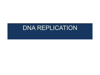 DNA REPLICATION
 