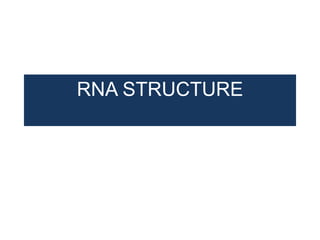 RNA STRUCTURE
 
