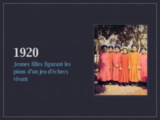1920 Jeunes filles figurant les pions d’un jeu d’échecs vivant 
