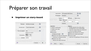 Préparer son travail
• Imprimer un story-board
 