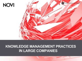KNOWLEDGE MANAGEMENT PRACTICES
IN LARGE COMPANIES
 