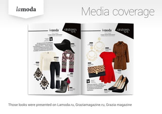 Media coverage
Those looks were presented on Lamoda.ru, Graziamagazine.ru, Grazia magazine
 