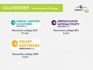 CALENDRIER Evènements Collèges
Rencontre collège DCC
21 mai
Rencontre collège SSW
2 juin
Rencontre collège MCI
2 juin
 