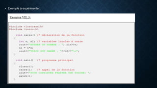 • Exemple à expérimenter:
 