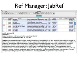 Ref Manager: JabRef
 