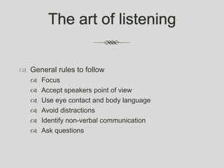 Presentation leadership