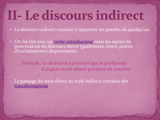 Presentation Le Discours Rapporte