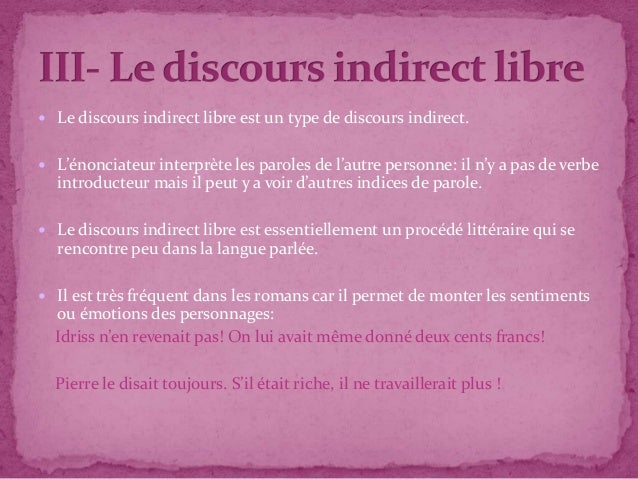 Presentation le discours rapporté