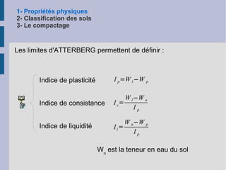 1- Propriétés physiques 2- Classification des sols 3- Le compactage Sonde à photons Gamma (TROXLER) Mesure de la densité du sol et de sa teneur en eau Utilisation en technique routière pour le contrôle de chaussée 