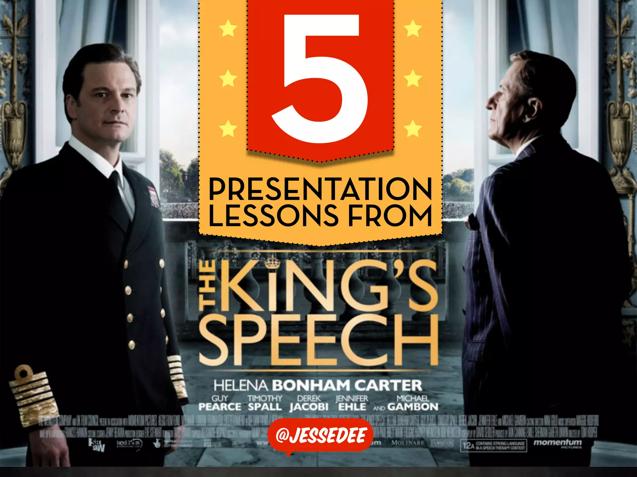 5
PRESENTATION
LESSONS FROM




   @jessedee
 