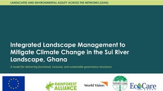 Integrated landscape management to mitigate climate change in the Sui ...