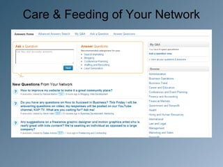Care & Feeding of Your Network
 