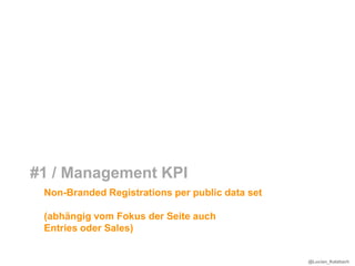 #1 / Management KPI
 Non-Branded Registrations per public data set

 (abhängig vom Fokus der Seite auch
 Entries oder Sales)


                                                 @Lucian_Katzbach
 