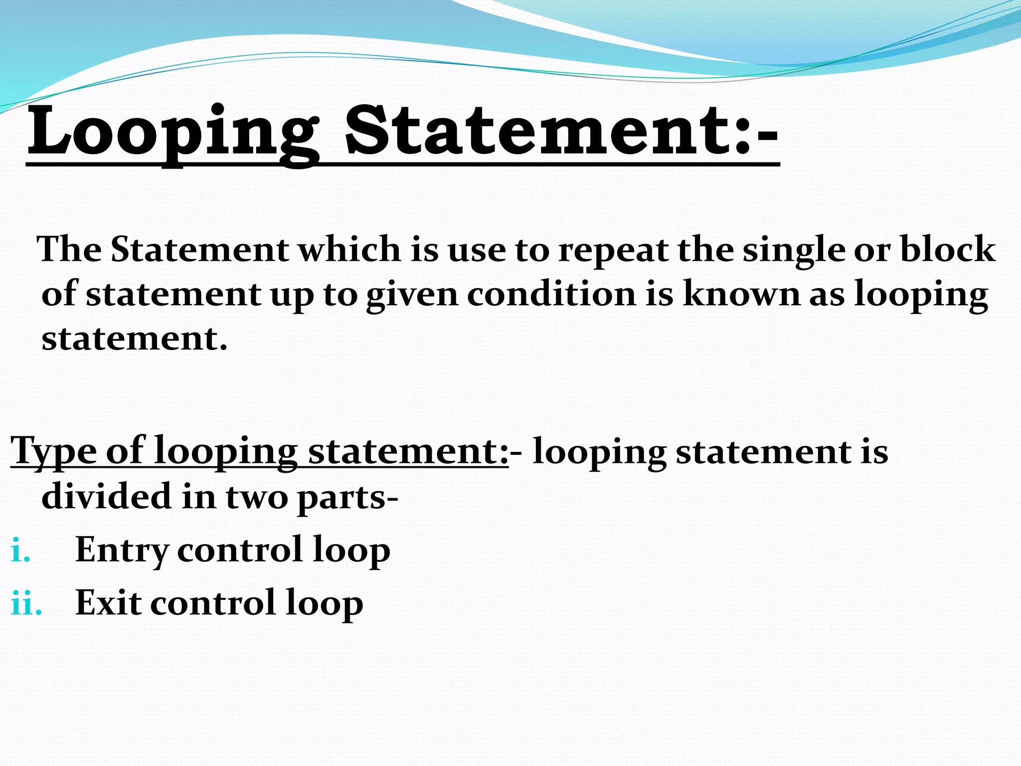 Looping Statement And Flow Chart | PPT