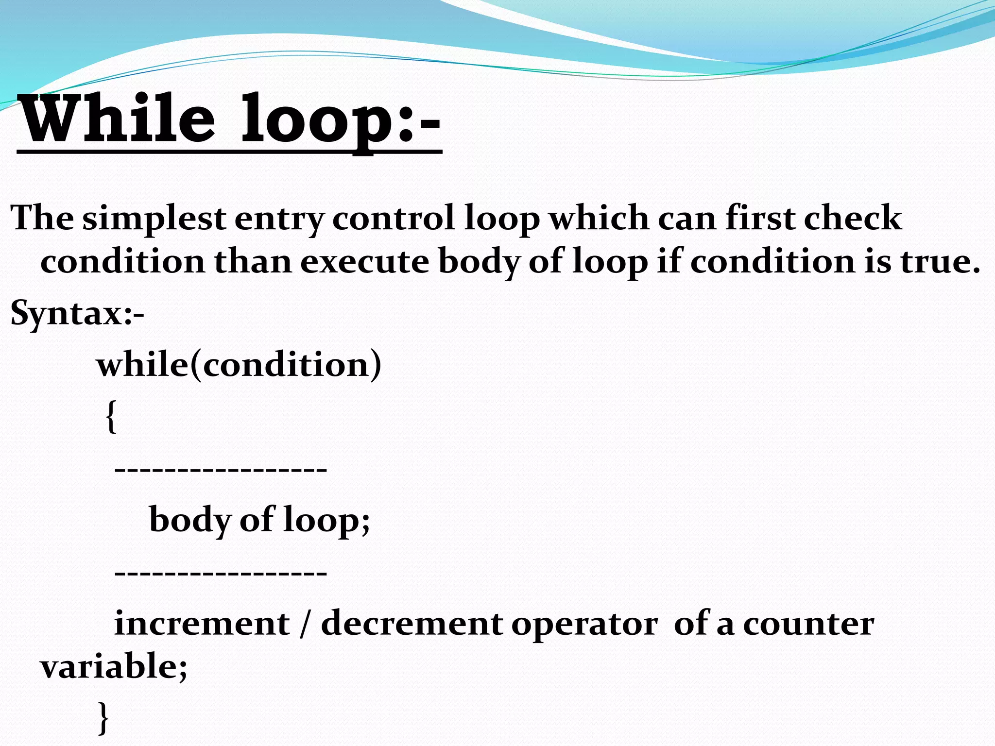 Looping Statement And Flow Chart | PPT