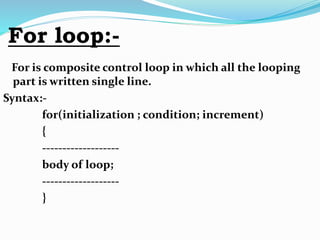 Looping Statement And Flow Chart | PPT