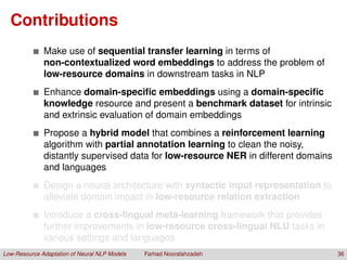Low Resource Adaptation of Neural NLP Models | PDF