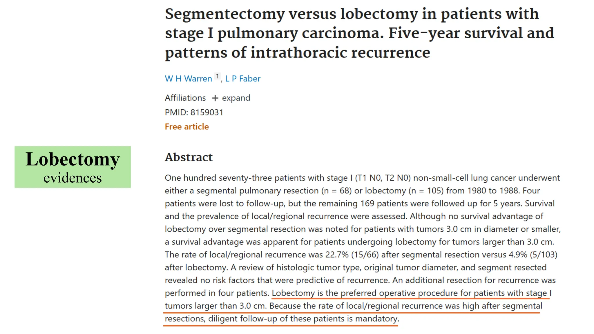 27
Lobectomy
evidences
 