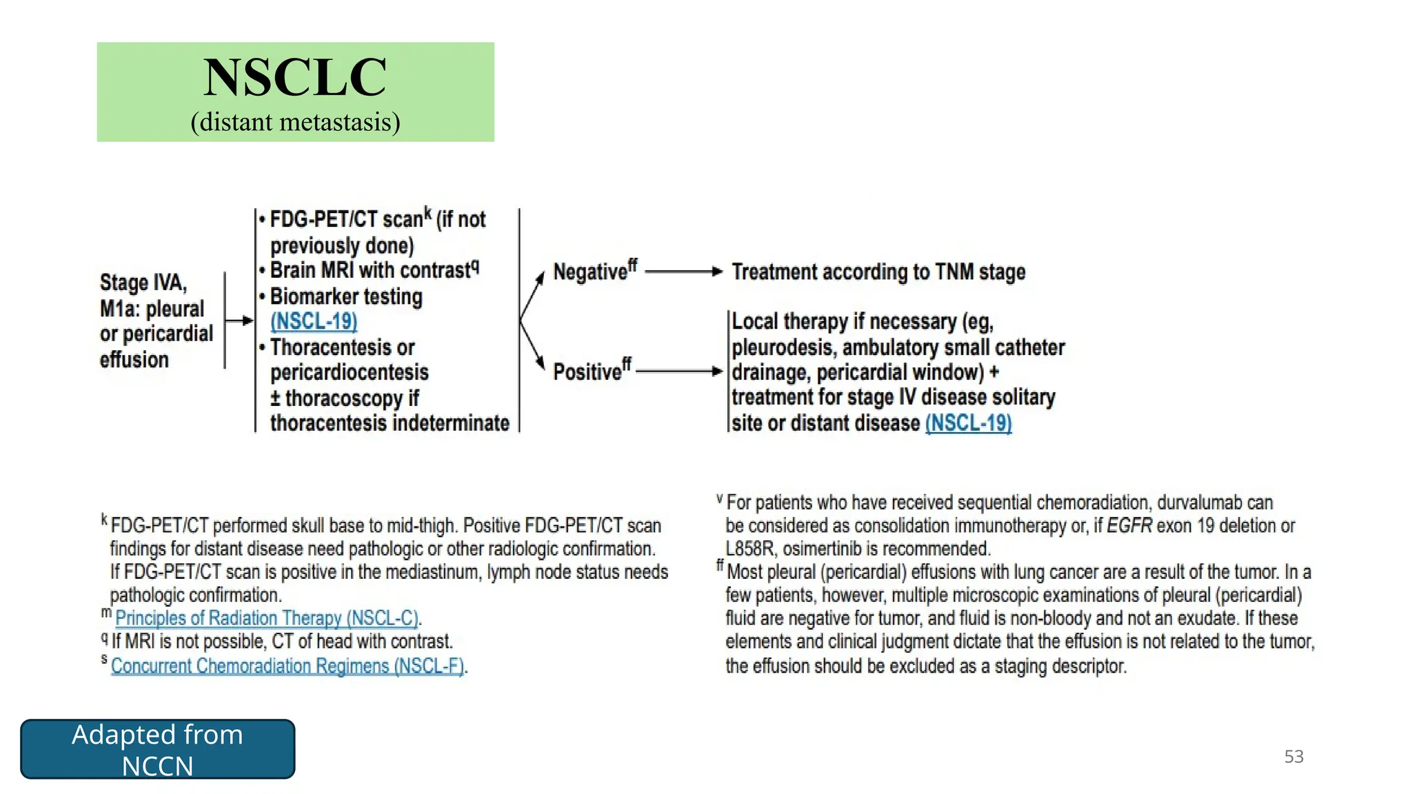53
NSCLC
(distant metastasis)
Adapted from
NCCN
 