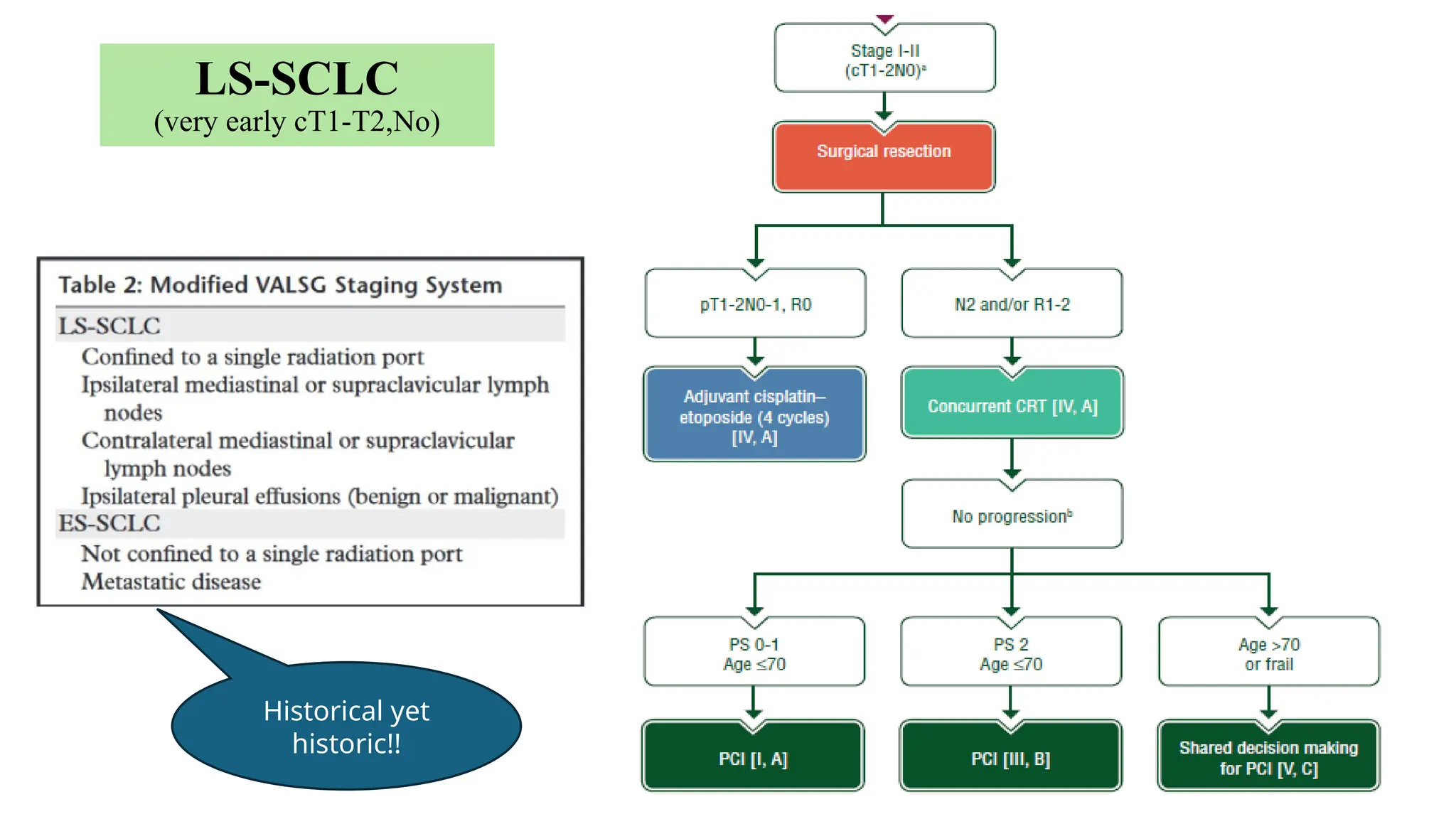 LS-SCLC
(very early cT1-T2,No)
Historical yet
historic!!
 