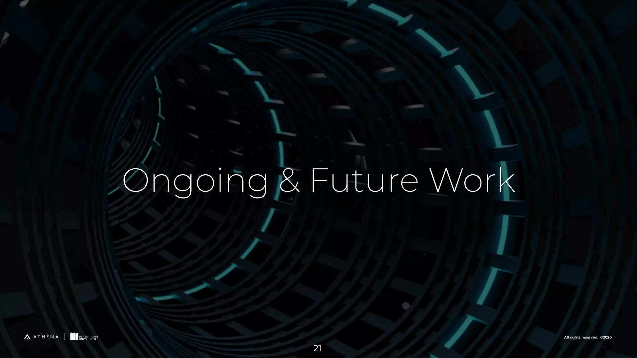Ongoing & Future Work All rights reserved. ©2020 21 